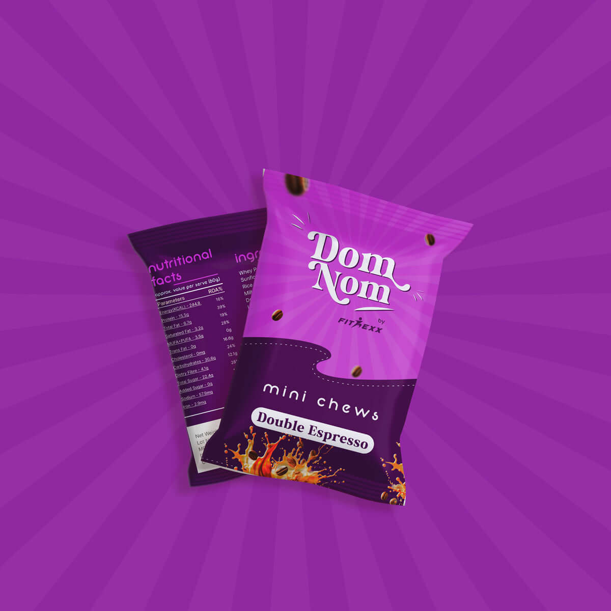 Double Espresso Mini Protein Bars Quick Energy DomNom DomNom Food